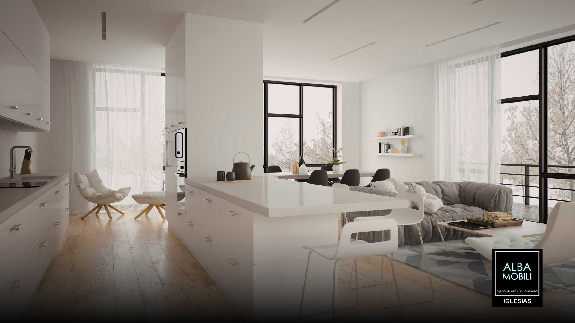 Come arredare una cucina a vista ad Iglesias con Albamobili: idee e consigli