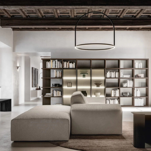 Libreria con ante in vetro - Santalucia Mobili